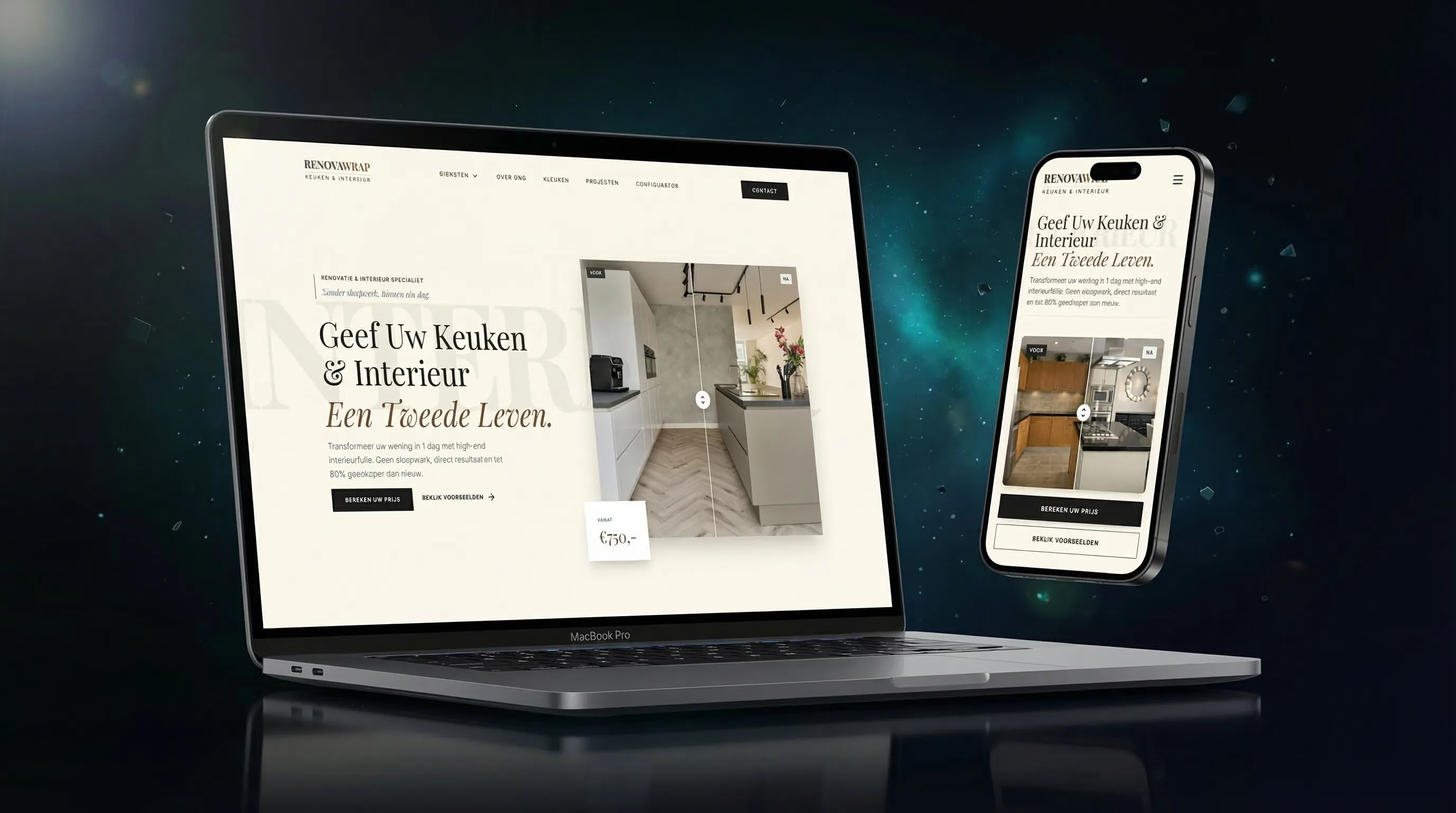 Renovawrap website mockup