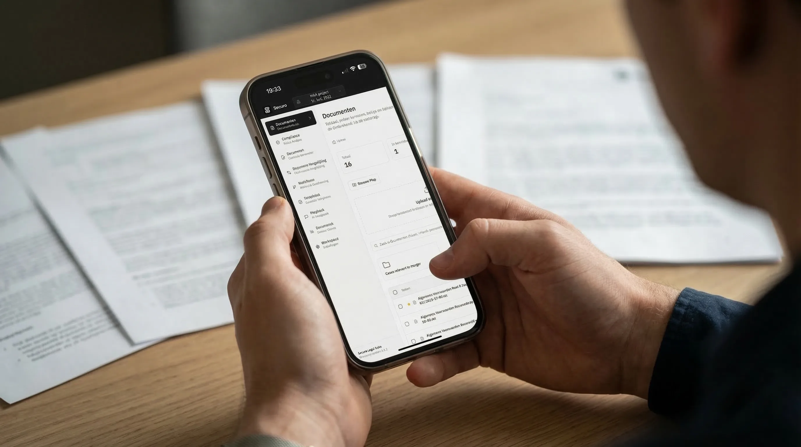 Someone using Securo app on phone